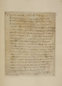 科顿 MS Vespasian F iii fol.73 1518 年 6 月亨利八世写给托马斯-沃尔西的信（纸张上的钢笔和墨水） 作者 未知艺术家