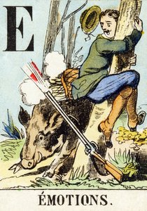 E：情感-狩猎字母，约1890年（雕刻） 作者 不明