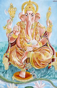 尼泊尔加德满都，象头印度教神Ganesh 作者 不明