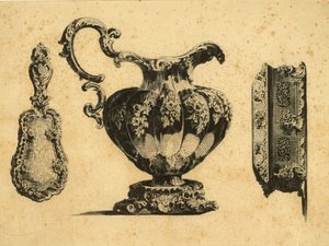 帕维尔王子 (Paul) Grigoryevich Demidoff (1738-1821) 的雕刻描绘了三件美容配饰 作者 不明