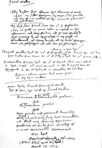 伊扎克·沃尔顿 (Izaak Walton) 在他的《公祷书》副本上的条目，1662 年后（纸上笔墨） 作者 不明