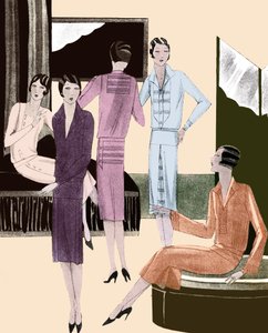 1928 年春季的时尚连衣裙 作者 未知艺术家