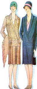 时尚：1928 年春天的西装 作者 未知艺术家