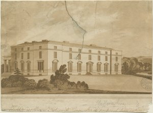 菲舍威克音乐厅（Fisherwick Hall）：水彩画版画，[[第19分] 作者 不明
