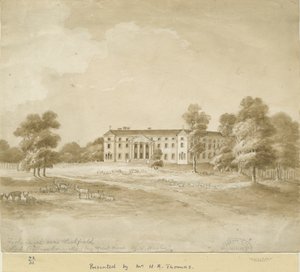 Fisherwick Hall：棕褐色水墨画，nd [？19th cent] 作者 不明