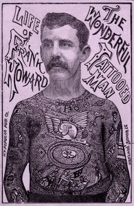 Frank Howard the Wonderful 纹身男，约 1900 年（彩色石版画） 作者 不明