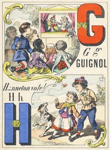 GH：Guignol，Hanneton田鼠！ -游戏字母，约1890年（插图） 作者 不明