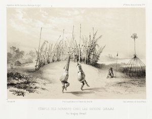 Carajas 印第安人的头饰神庙，巴西，c 1843-1847 作者 不明