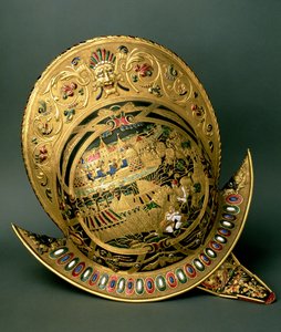 查理九世（1550-74）的头盔，16世纪（金和珐琅）。 作者 不明
