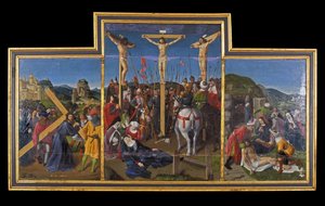 Indre & Loire N* 173 - Chateau de Loches - The altarpiece of the crucifixion - Ecole de Jean Fouquet - 1485 - 作者 不明