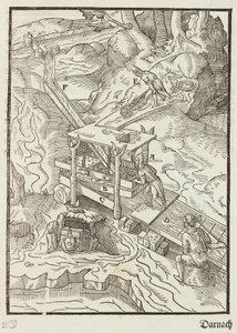 Gold Ore Washing - 根据矿石描述和主要采矿方法雕刻，Lazarus Ecker 作者 不明