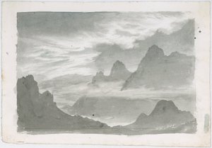 层层叠叠的层云，缠绕着山坡，约 1803-1811 年 作者 未知艺术家