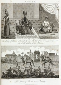 波斯国王和王后，大约 1810-1829 年 作者 不明