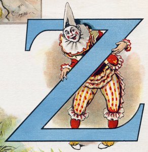 字母Z：小丑子子。 雕刻在“ABC L