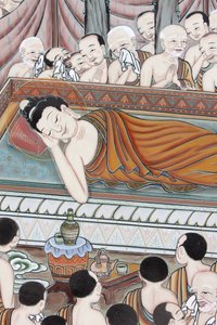 佛陀的生平 在传授佛法45年后，佛陀进入了帕里涅槃，首尔，Coree du Sud 作者 不明