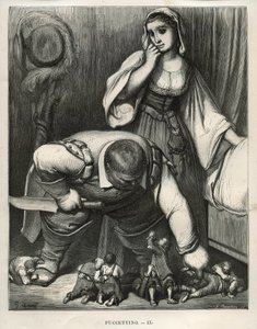 小普吉特和他的兄弟们乞求食人魔不要杀死他们 古斯塔夫-多尔（1832-1883）的画作，出自查尔斯-佩罗的《故事》（1628-1703）。 作者 不明
