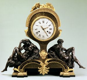 让·安德烈·勒帕特（Jean Andre Lepaute）（1720-88年）在巴黎制作的带有昼夜数字的壁炉钟（镀金和古铜色） 作者 不明