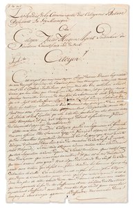 1798年9月8日给库拉索岛向风群岛行政指南特别代理人Victor Hugues签名的手稿“ Jb d Castro”和“ David Cohen Henriq”（纸本） 作者 不明
