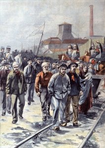 约 1906 年，Courrieres 的矿工罢工（插图） 作者 未知艺术家