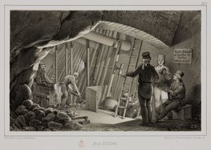 采矿，金属矿石加注站，约 1851 年 作者 不明