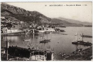 蒙特卡洛（Monte-Carlo）。从摩纳哥拍摄的城市景观 - 明信片 19-20世纪末 作者 未知艺术家