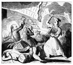 程夫人挥剑，约1810年（雕刻） 作者 未知艺术家