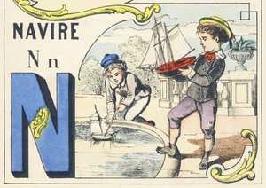 N : navire - Games Alphabet，c.1890（插图） 作者 不明