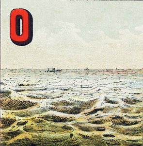 奥：海洋。 无边无际的水环绕着地球。 海洋的水是咸的； 人不能喝它 - 从 Alphabet geographique 雕刻。 Guerin-Muller et Cie，编辑，巴黎 作者 不明