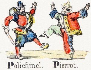 P - Polichinelle Pierrot - Child Entertainment Alphabet c.1890（石版画） 作者 不明