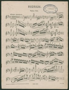 帕格尼尼第一小提琴协奏曲，作品 6 作者 未知艺术家