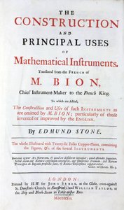 尼古拉斯·比昂（Nicolas Bion，1652-1933 年）关于数学仪器的书的扉页，英文翻译，增加了“英语改进”，1723 年在伦敦出版 作者 不明