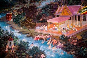 泰国，Wat bang riang，Thub Pat/绘画，Wat bang riang，Thub Pat，攀牙，泰国，亚洲 (照片) 作者 未知艺术家