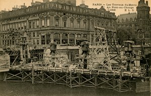 巴黎地铁 Pont-au-Change 站施工现场 作者 未知艺术家
