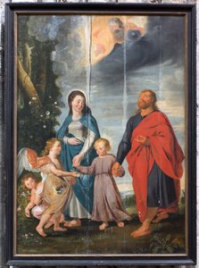 教区教堂（Parochiekerk Sint-Walburga）。 绘画。 作者 未知艺术家