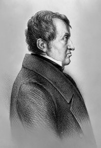 安德烈-马里-安培（1775-1836）的肖像，法国物理学家、数学家和经典电磁学科学的创始人之一。