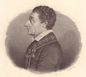 意大利数学家和天文学家Joseph-Louis Lagrange或Giuseppe Lodovico Lagrangia（1736-1813）的肖像，Locatelli的铜版画，来自奖章 作者 未知艺术家