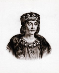 法国国王路易十二（1462-1515 年）的肖像。雕刻 作者 未知艺术家