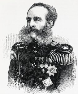 德米特里-伊万诺维奇-斯维亚托波尔克-米尔斯基亲王（1825-1899）的肖像，俄罗斯将军，雕刻品 作者 未知艺术家
