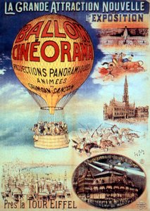 海报 吸引人的新展览 埃菲尔铁塔附近的电影院 Ballon cineorma 作者 不明