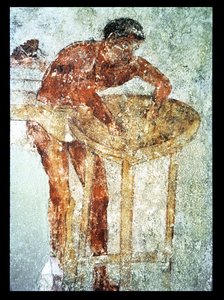 准备宴会，公元前 4 世纪（壁画） 作者 未知艺术家