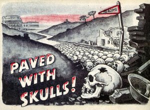 宣传。去罗马。铺满了骷髅头。1940 作者 不明