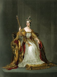 1837 年身着加冕袍的英国维多利亚女王 作者 未知艺术家