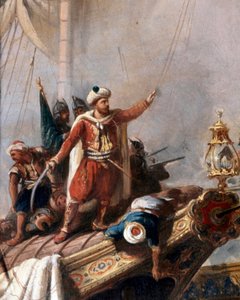 Hayreddin Barbarossa 的代表作。细节。绘画 作者 未知艺术家