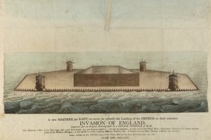 1798 年假定入侵大不列颠的法国木筏的表现形式（雕刻） 作者 未知艺术家