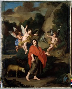 施洗者圣约翰前往荒漠 雷诺-勒维厄（1613-1694 年）1682 年绘画作品 阳光。318x246 厘米 阿维尼翁黑色花瓣小教堂 作者 未知艺术家