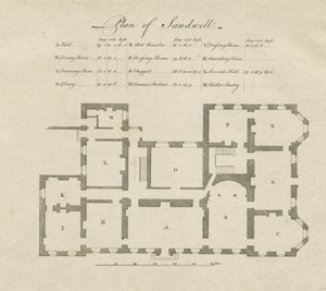 桑德威尔公园-大厅图：雕刻，nd [？18th cent] 作者 不明