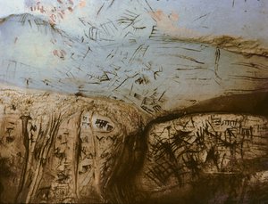 示意图符号，新石器时代岩画，c。 公元前第五个千年（照片） 作者 未知艺术家