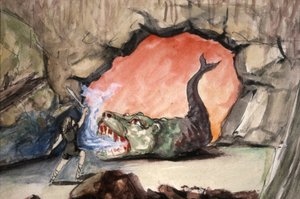 齐格弗里德杀死巨龙法夫纳，19 世纪末（插图） 作者 未知艺术家