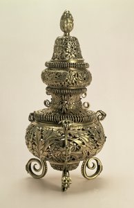 银质镀金香炉，有生气，由伦敦大师 I.N. 作者 不明