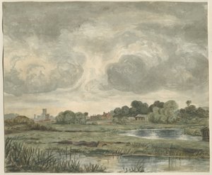 斯塔福德-从远处眺望东方：水彩画，nd [？19th cent] 作者 不明